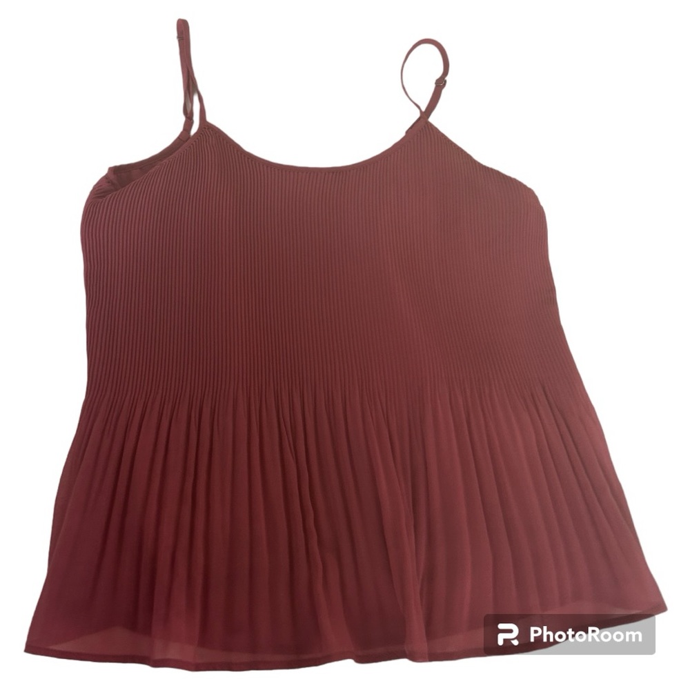 Abercrombie & Fitch blush rose mauve accordion pleated blouse top